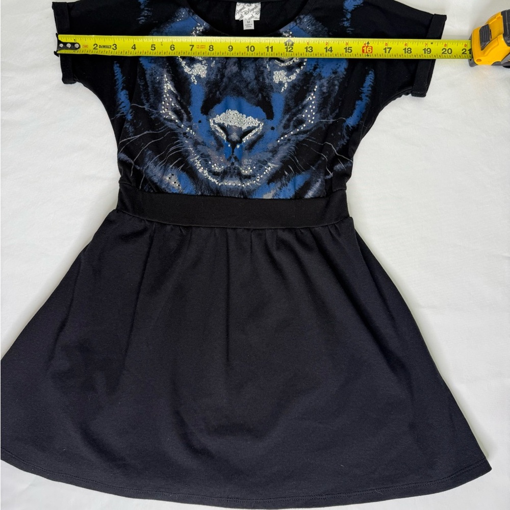 D-Signed by Disney Black and Blue Casual Panther A-Line Dress - Like New - - Picture 2 of 11